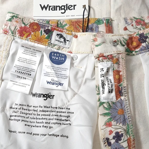 Wrangler Westward 626 Women's Floral Print High Waist Bootcut Jeans Size 29x34 - Picture 10 of 16